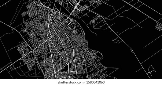 Urban vector city map of Santiago del Estero, Argentina