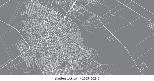 Urban vector city map of Santiago del Estero, Argentina