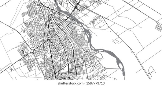 Urban vector city map of Santiago del Estero, Argentina