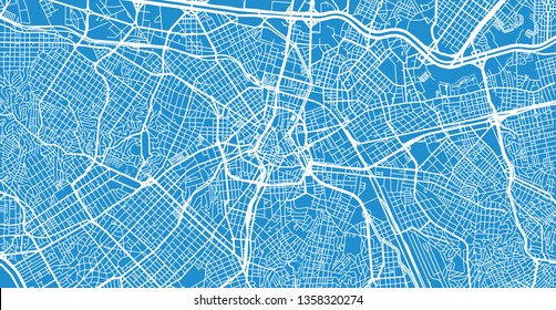 Urban vector city map of Sao Paulo, Brazil