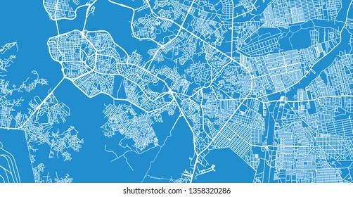 Urban vector city map of Sao Luis, Brazil