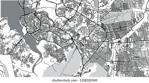 Urban vector city map of Sao Luis, Brazil