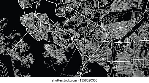 Urban vector city map of Sao Luis, Brazil