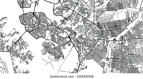 Urban vector city map of Sao Luis, Brazil