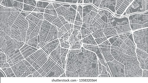 Urban vector city map of Sao Paulo, Brazil