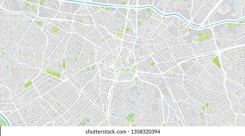 Urban vector city map of Sao Paulo, Brazil