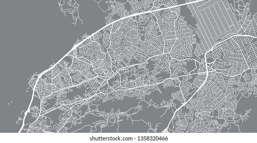 Urban vector city map of Sao Goncalo, Brazil