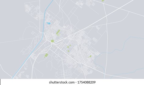 Urban vector city map of Sargodha, Pakistan