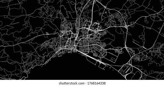 Urban vector city map of Setubal, Portugal