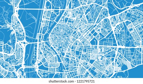 Urban vector city map of Seville, Spain