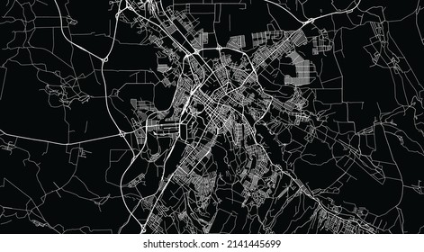 Urban vector city map of Simferopol, Ukraine, Europe