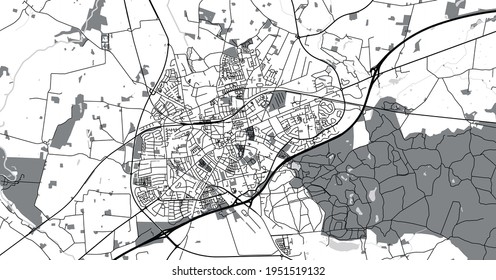 Urban vector city map of Slagelse, Denmark