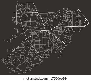 Urban vector city map of Smyrna, Georgia, USA, downtown and suburbs, road network, footprint, poster