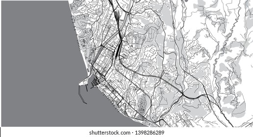 Urban vector city map of sochi, Russia