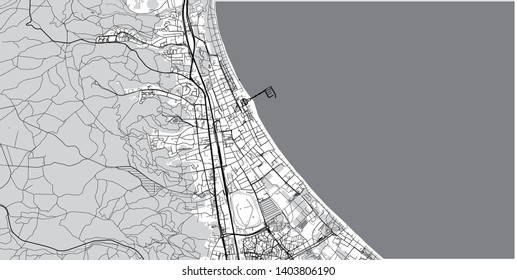 Urban vector city map of Sopot, Poland