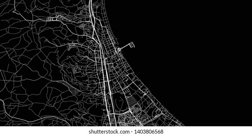 Urban vector city map of Sopot, Poland