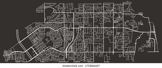 Urban vector city map of South Jordan, Utah, USA, downtown and suburbs, road network, footprint, poster