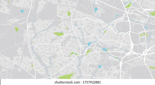 Urban vector city map of Soweto, South Africa.