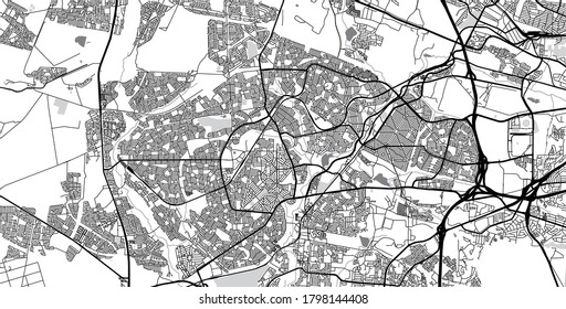 Urban vector city map of Soweto, South Africa