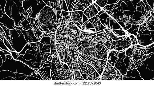 Urban vector city map of St Etienne, France