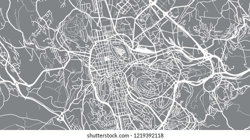 Urban vector city map of St Etienne, France