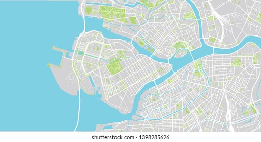 Urban vector city map of St Petersburg, Russia