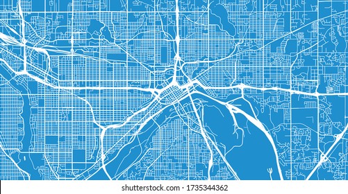 Urban vector city map of St Paul, USA. Minnesota state capital