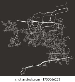 Urban vector city map of St. Peters, Missouri, USA, downtown and suburbs, road network, footprint, poster