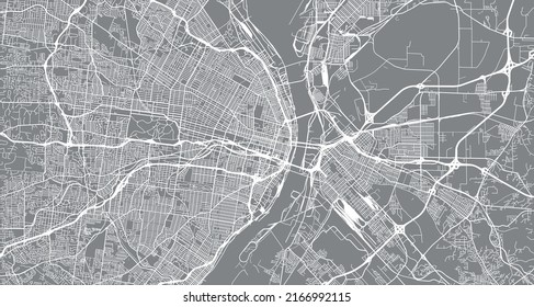 Urban vector city map of St Louis, California , United States of America