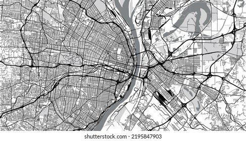 Urban vector city map of St Louis, California , United States of America