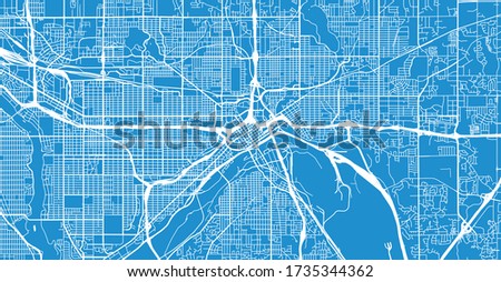 Urban vector city map of St Paul, USA. Minnesota state capital