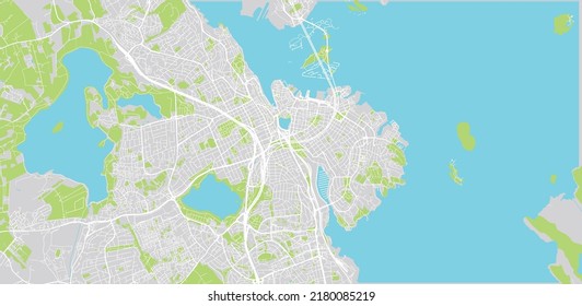 Urban Vector City Map Of Stavanger, Norway, Europe