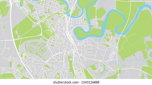 Urban vector city map of Stirling, Scotland