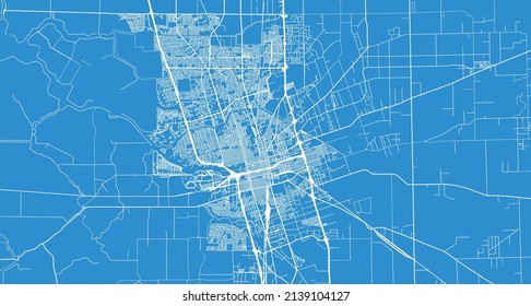 Urban vector city map of Stockton, California , United States of America