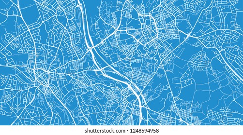 Urban vector city map of Stoke on Trent, England