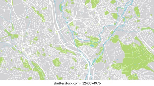 Urban vector city map of Stoke on Trent, England