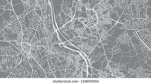 Urban vector city map of Stoke on Trent, England