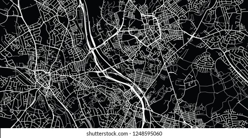 Urban vector city map of Stoke on Trent, England