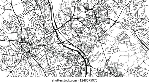 Urban vector city map of Stoke on Trent, England