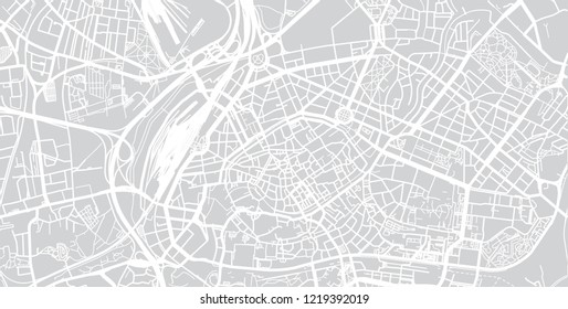 Urban vector city map of Strasbourg, France