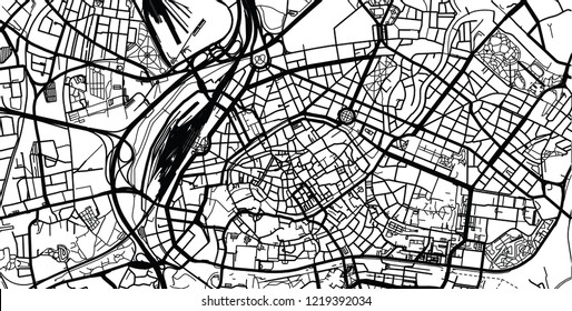 Urban vector city map of Strasbourg, France