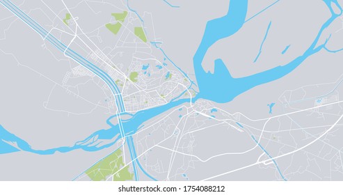 Urban vector city map of Sukkur, Pakistan