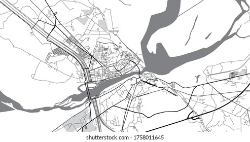 Urban vector city map of Sukkur, Pakistan, Asia.