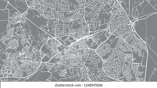 Urban vector city map of Swindon, England