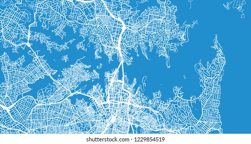 Urban Vector City Map Of Sydney, Australia