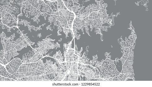 Urban vector city map of Sydney, Australia