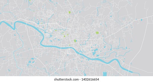 Urban vector city map of Sylhet, Bangladesh