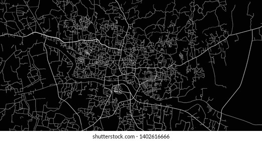 Urban vector city map of Sylhet, Bangladesh