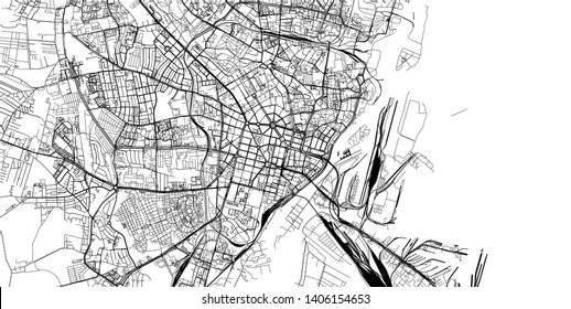 Urban vector city map of Szczecin, Poland