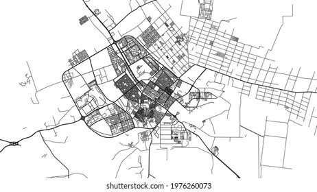 Urban vector city map of Tabuk, Saudi Arabia, Middle East